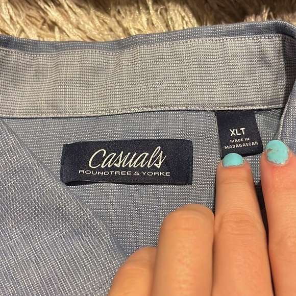 ROUNDTREE & Yorke Casual Long‎ Sleeve Button Down Mens Shirt - Picture 4 of 8